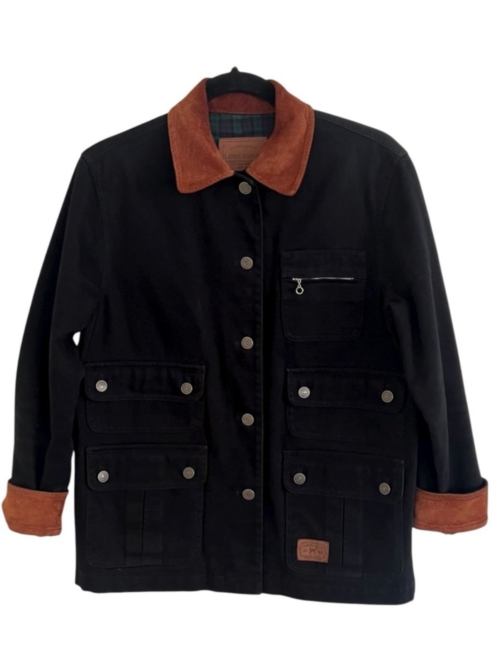 Ralph Lauren Lauren Jeans Co Black Chore Barn Hunting Utility Coat Petite Small